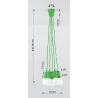 Suspension DIEGO 5, PVC vert, E27 - Pas cher