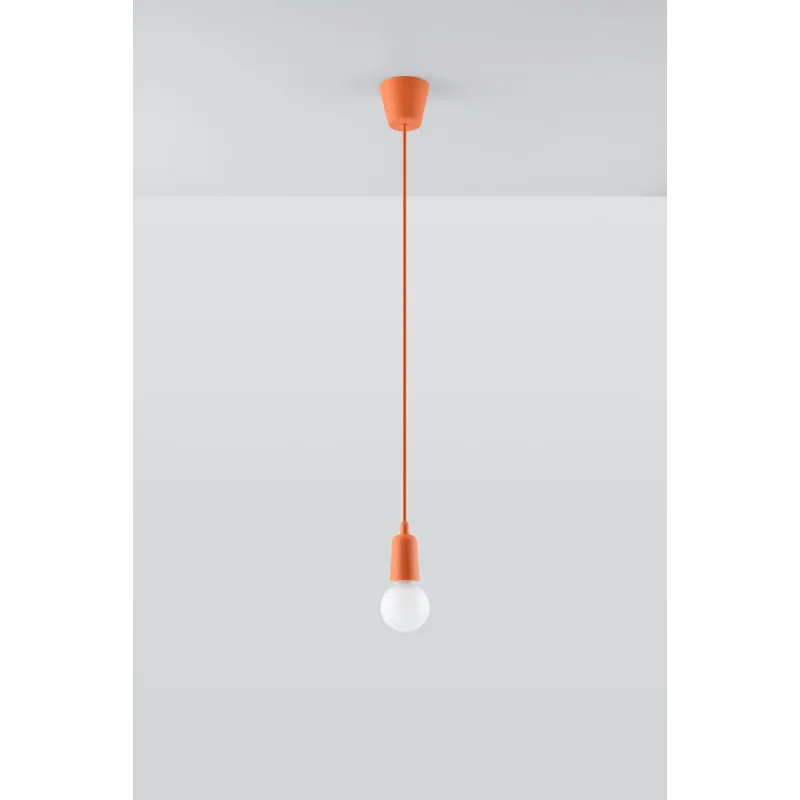 Suspension DIEGO 1, PVC orange, E27 - Pas cher