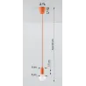 Suspension DIEGO 1, PVC orange, E27 - Pas cher