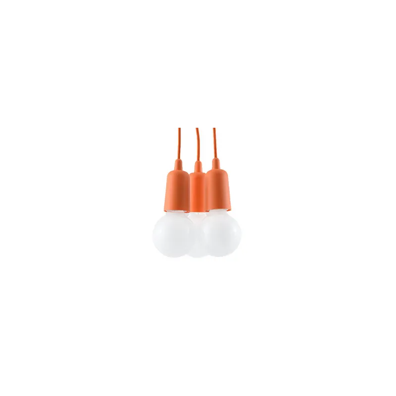 Suspension DIEGO 3, PVC orange, E27 - Pas cher