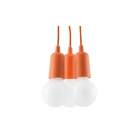 Suspension DIEGO 3, PVC orange, E27 - Pas cher