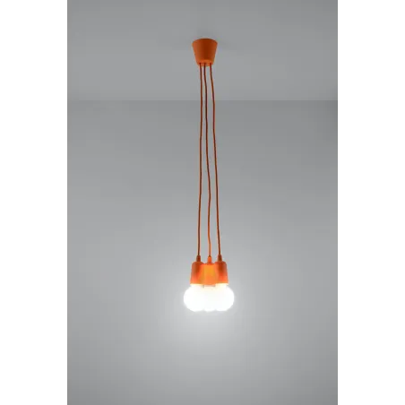 Suspension DIEGO 3, PVC orange, E27 - Pas cher