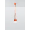 Suspension DIEGO 3, PVC orange, E27 - Pas cher