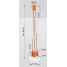 Suspension DIEGO 3, PVC orange, E27 - Pas cher