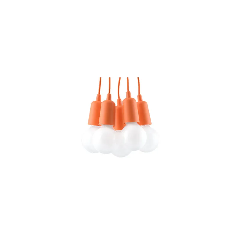 Suspension DIEGO 5, PVC orange, E27 - Pas cher