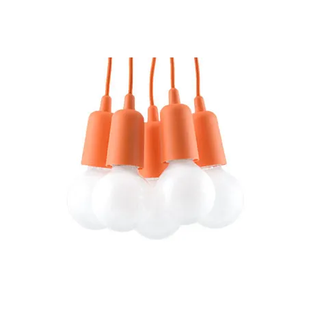 Suspension DIEGO 5, PVC orange, E27 - Pas cher