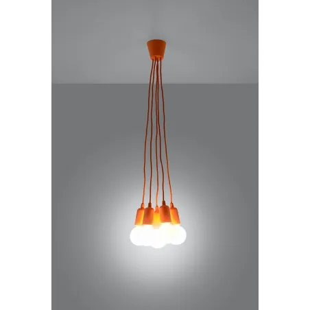 Suspension DIEGO 5, PVC orange, E27 - Pas cher