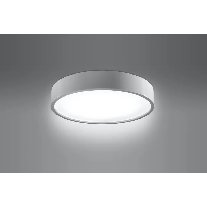 Plafonnier PLATINIUM, bois/PVC, blanc, LED intégrée - Pas cher