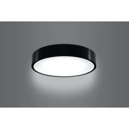 Plafonnier PLATINIUM, bois/PVC, noir, LED intégrée - Pas cher