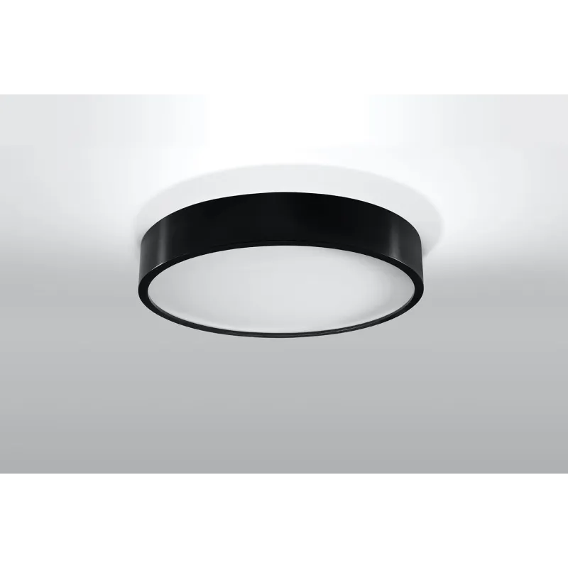 Plafonnier PLATINIUM, bois/PVC, noir, LED intégrée - Pas cher