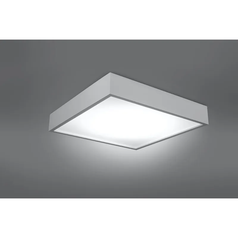 Plafonnier CANTE, bois/PVC, blanc, LED intégrée - Pas cher