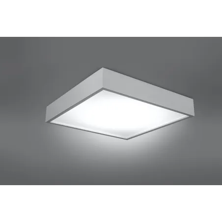 Plafonnier CANTE, bois/PVC, blanc, LED intégrée - Pas cher