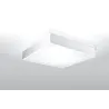 Plafonnier CANTE, bois/PVC, blanc, LED intégrée - Pas cher