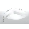Plafonnier CANTE, bois/PVC, blanc, LED intégrée - Pas cher