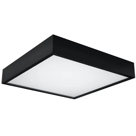 Plafonnier CANTE, bois/PVC, noir, LED intégrée - Pas cher