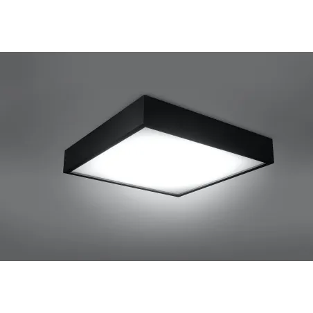 Plafonnier CANTE, bois/PVC, noir, LED intégrée - Pas cher