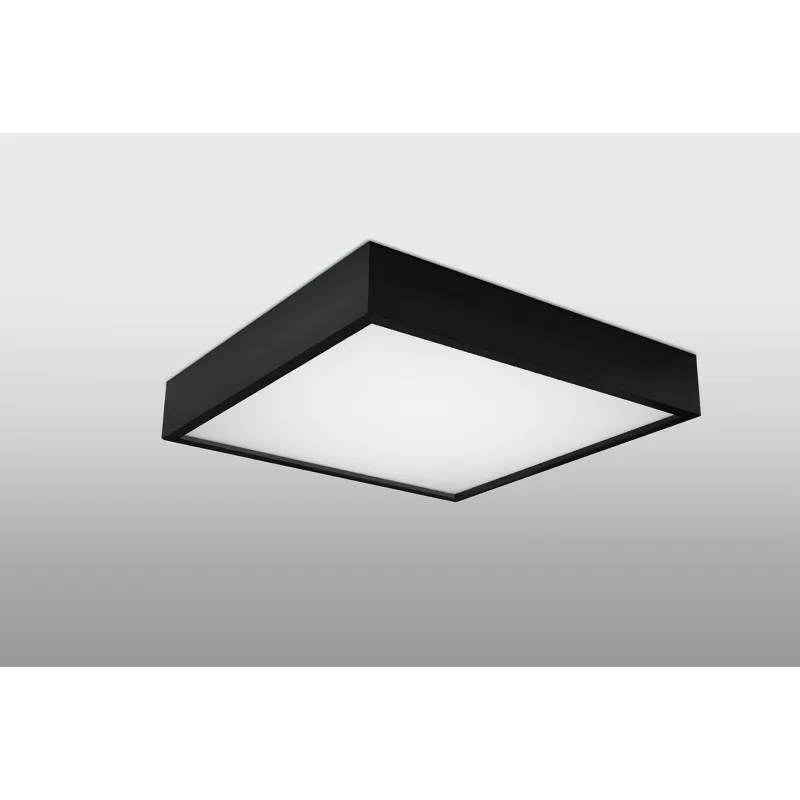 Plafonnier CANTE, bois/PVC, noir, LED intégrée - Pas cher