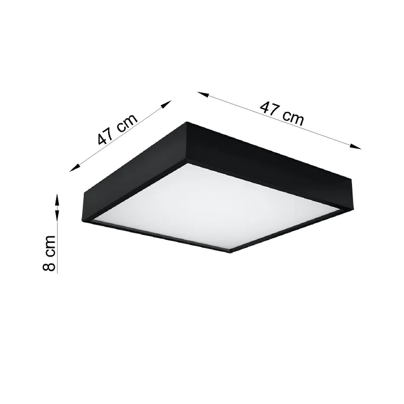 Plafonnier CANTE, bois/PVC, noir, LED intégrée - Pas cher