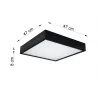 Plafonnier CANTE, bois/PVC, noir, LED intégrée - Pas cher