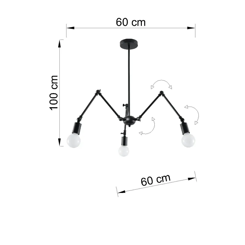 Suspension STARK 3, acier noir - Pas cher