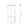 Suspension PABLO 3, acier/bois, blanc/naturel, GU10 - Pas cher