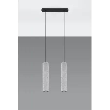 Suspension LUVO 2, acier/béton, noir/gris, GU10 - Pas cher