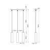 Suspension LUVO 3, acier/béton, noir/gris, GU10 - Pas cher