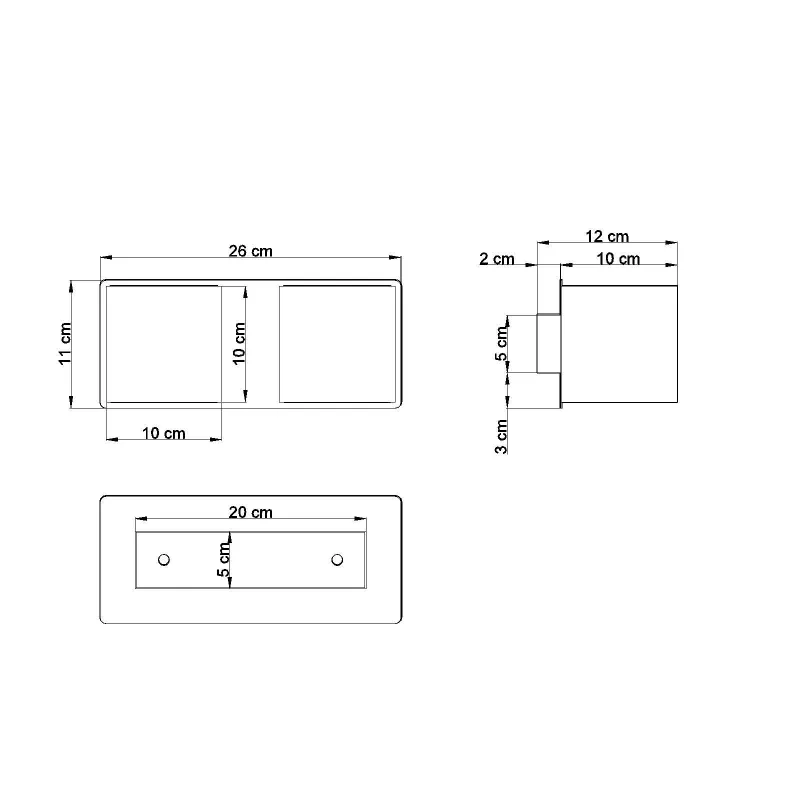 Applique QUAD 2, aluminium blanc - Pas cher