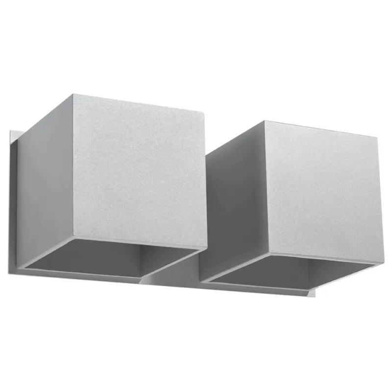 Applique QUAD 2, aluminium gris - Pas cher