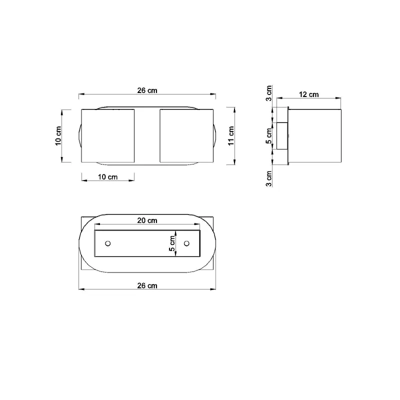 Applique ORBIS 2, aluminium noir - Pas cher