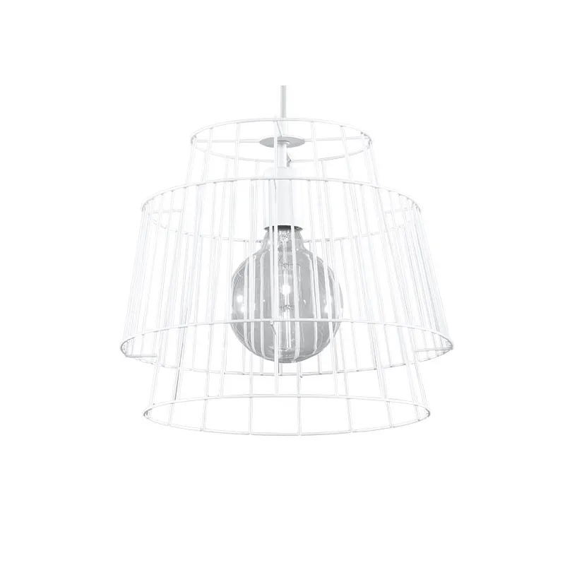 Suspension GATE, acier blanc , E27 - Pas cher