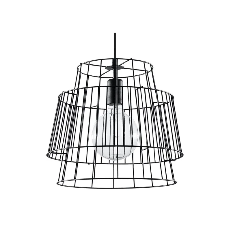 Suspension GATE, acier noir, E27 - Pas cher
