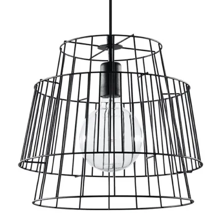Suspension GATE, acier noir, E27 - Pas cher