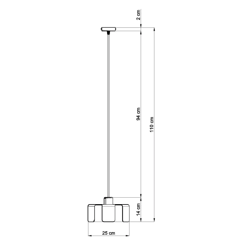 Suspension TULIP, acier noir, E27 - Pas cher