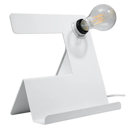 Lampe à poser INCLINE, acier blanc, E27 - Pas cher