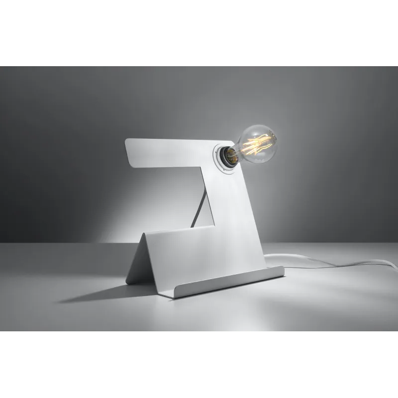 Lampe à poser INCLINE, acier blanc, E27 - Pas cher