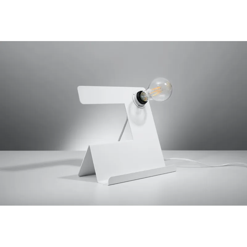 Lampe à poser INCLINE, acier blanc, E27 - Pas cher
