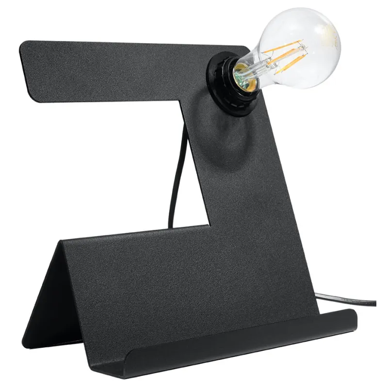 Lampe à poser INCLINE, acier noir, E27 - Pas cher
