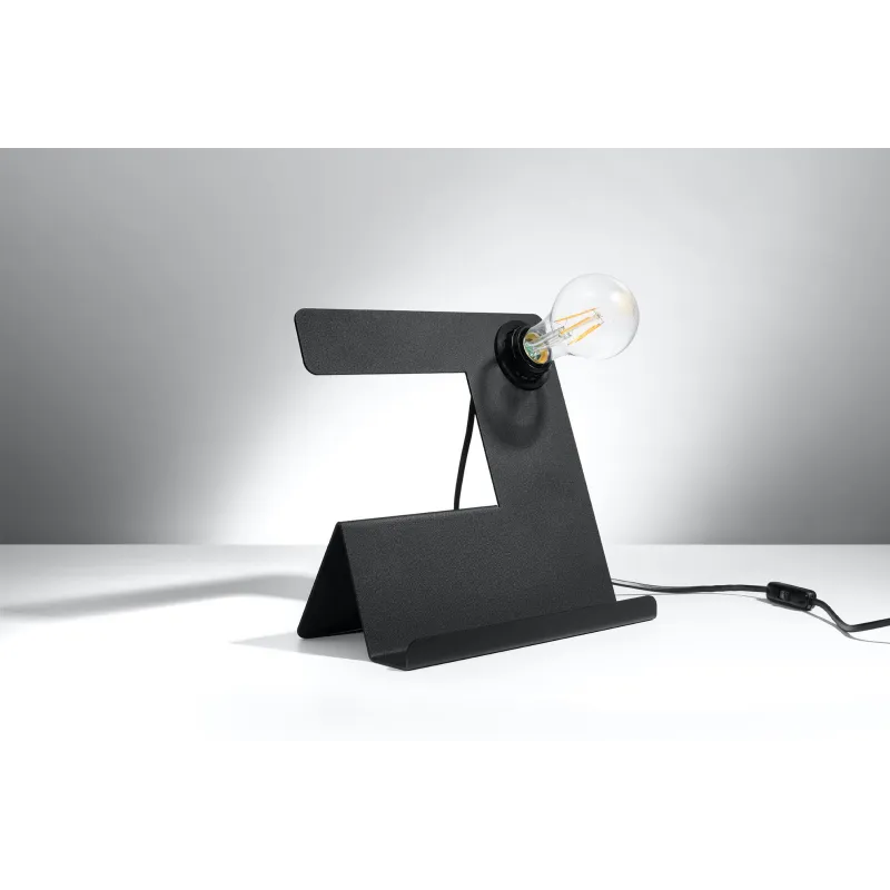 Lampe à poser INCLINE, acier noir, E27 - Pas cher