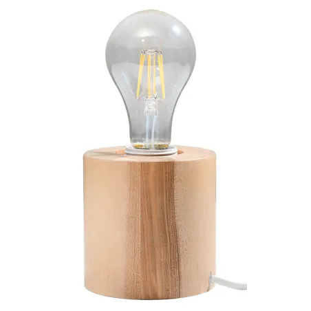 Lampe à poser SALGADO bois naturel, E27 - Pas cher