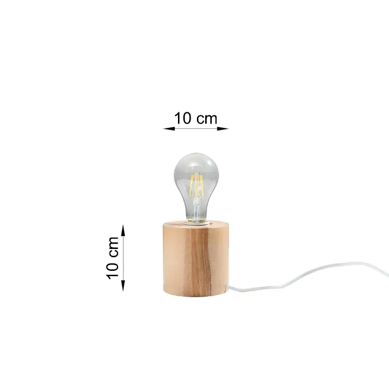 Lampe à poser SALGADO bois naturel, E27 - Pas cher