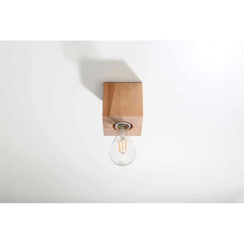 Plafonnier ARIZ bois naturel, E27 - Pas cher