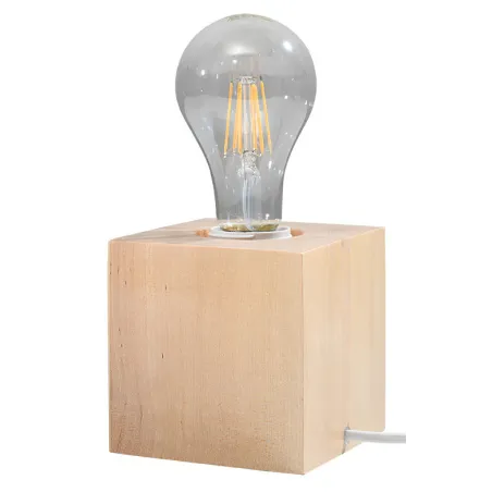 Lampe à poser ARIZ bois naturel, E27 - Pas cher