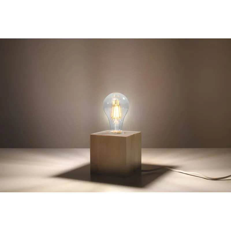 Lampe à poser ARIZ bois naturel, E27 - Pas cher