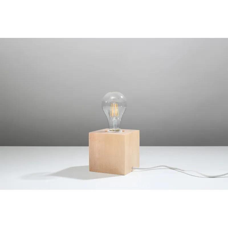 Lampe à poser ARIZ bois naturel, E27 - Pas cher