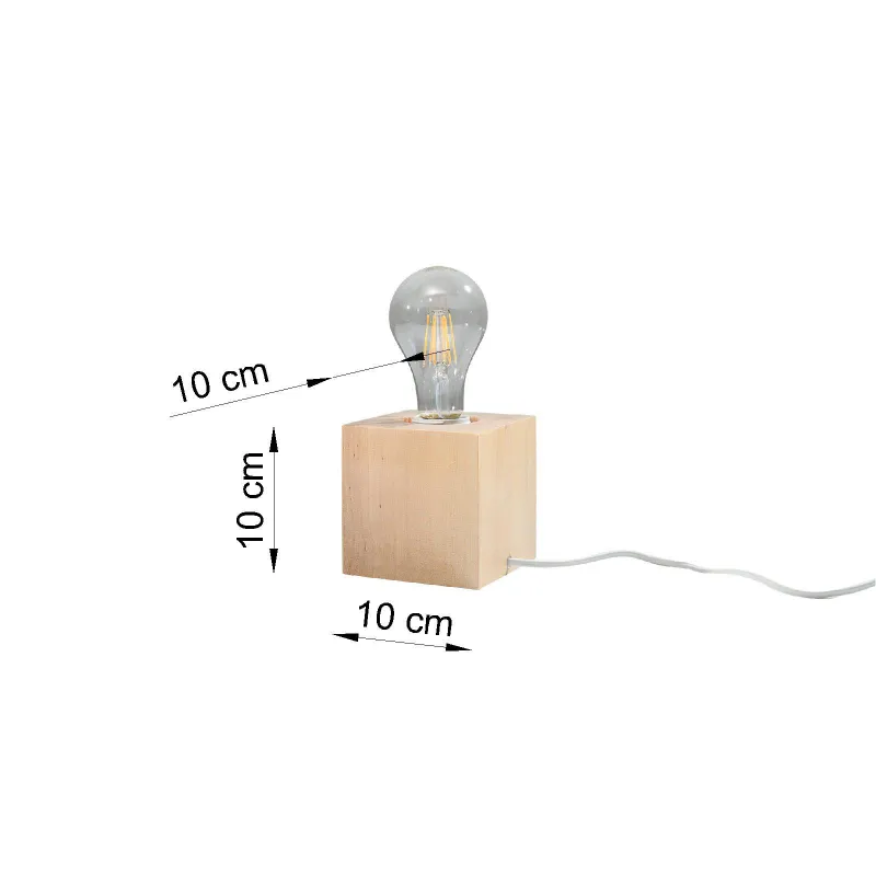 Lampe à poser ARIZ bois naturel, E27 - Pas cher