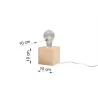 Lampe à poser ARIZ bois naturel, E27 - Pas cher