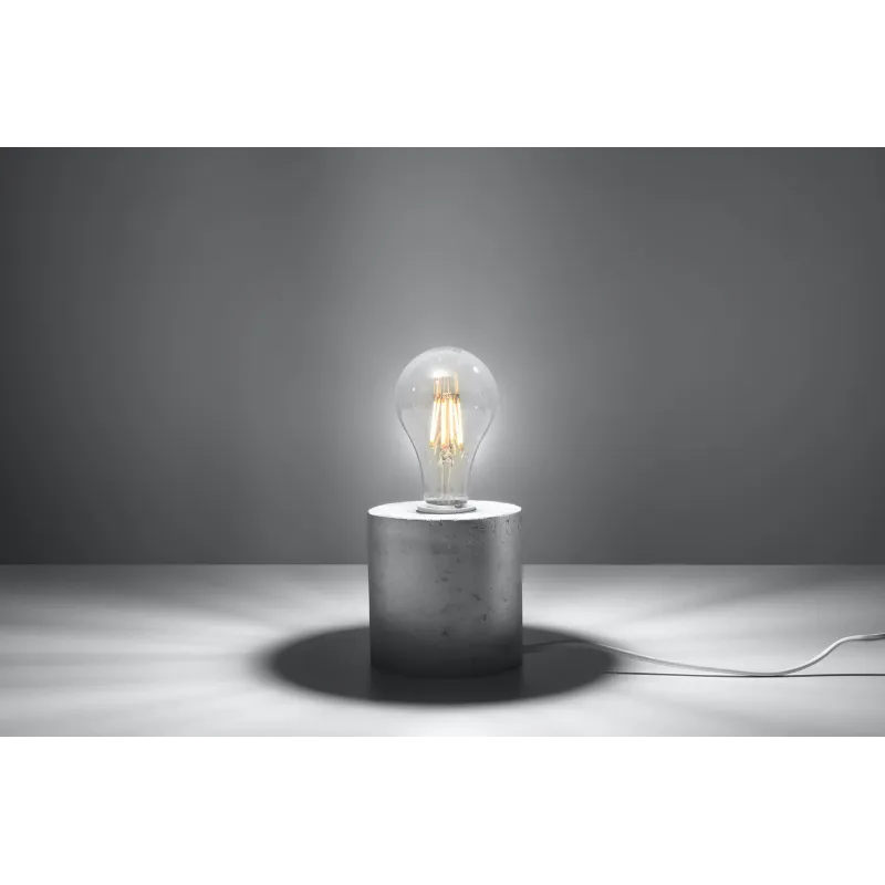 Lampe à poser SALGADO  béton gris, E27 - Pas cher