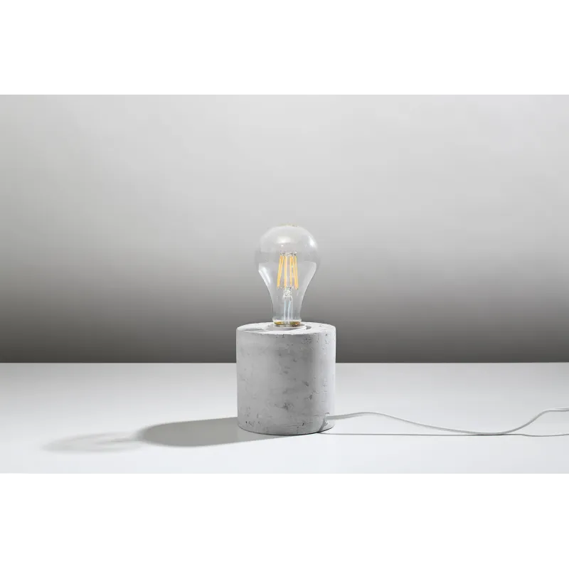 Lampe à poser SALGADO  béton gris, E27 - Pas cher