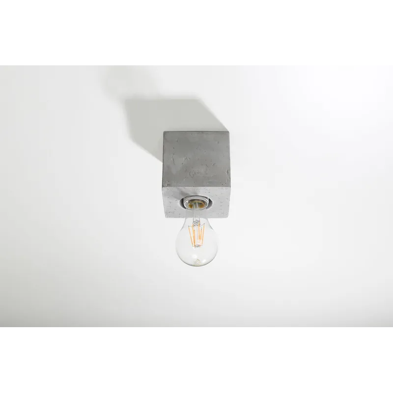 Plafonnier ARIZ béton gris, E27 - Pas cher